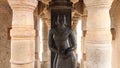 Gullakayajji or granny holding eggplant, 5ft tall statue opposite statue of Gomateshwara, Shravanabelagola, Karnataka,