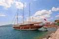 Gullet in the bay in Marmaris Royalty Free Stock Photo