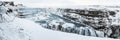 Gullfoss Frozen Panorama Royalty Free Stock Photo