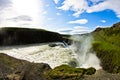 Gullfoss Golden Falls waterfall in the canyon of Hvita river Royalty Free Stock Photo