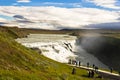 Gullfoss Golden Falls waterfall in the canyon of Hvita river