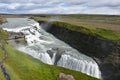 Gullfoss waterfall in Iceland, a tourist attraction