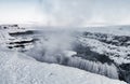 Gullfoss waterfall cold winter landscape in Iceland Royalty Free Stock Photo