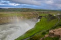 Gullfoss waterfall with rainbow in Iceland, Europe