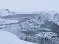Gullfoss waterfall in winter. Iceland Royalty Free Stock Photo