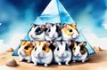 gullible hamsters are driven into a pyramid in the cryptocurrency market Royalty Free Stock Photo