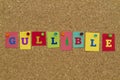 Gullible word written on colorful notes Royalty Free Stock Photo