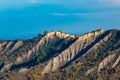 Gullies geological formations with soil erosions