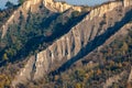 Gullies geological formations with soil erosions