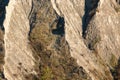 Gullies geological formations with soil erosions