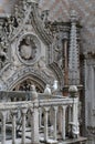 Gulls on the background of the architectural details Royalty Free Stock Photo