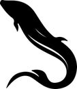 gulper eel Black Silhouette Generative Ai