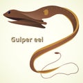 Gulper eel cartoon style.