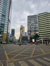 Gulshan 2, Dhaka, Bangladesh - 04.06.2023: High rise Buildings in Gulshan 2 circle in Bangladesh with the cloudy sky in the