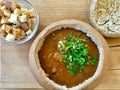 Gulyas soup in a bread Royalty Free Stock Photo