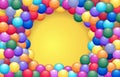 Gum balls background. Cartoon sweet colorful gumball, sugar candy and bubblegum balls for children room decoration