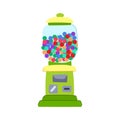 gum bubblegum machine cartoon vector illustration