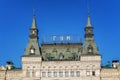 Gum building on Red Square in Moscow against the background of a bright blue sky Royalty Free Stock Photo