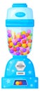 Gum dispense machine. Sweet candy cartoon container