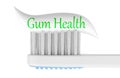 Gum Health concept with toothpaste on toothbrush. 3D rendering Royalty Free Stock Photo