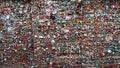 The gum wall at the Pike Place Public Market in Seattle Washington in summer 2016