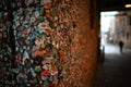 Gum wall in Seattle, Washington, a weird spots tourist attraction Royalty Free Stock Photo