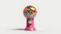 Gumball machine on a white background. 3d rendering. Royalty Free Stock Photo