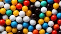 Gumballs background. Colorful candies. Assorted brightly colored dragees. Generative AI Royalty Free Stock Photo