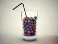 Gumballs in a glass Royalty Free Stock Photo