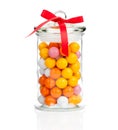 Gumballs in glass jar