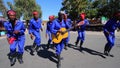 Gumboot dancers performing in a street of Soweto, Jonannesburg, South Africa