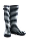 Gumboots for gardening on white background