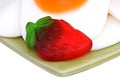 Gummi fryed eggs,strawberry Royalty Free Stock Photo