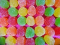 Gummies candy on a ondulated pattern closeup pattern Royalty Free Stock Photo