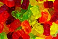 Gummy bear background. Gummy bears as texture. Gum bear candy colorful pattern. Royalty Free Stock Photo