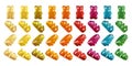 Gummy Bear Candy isolated on white. Colorful Jelly Bear vector illustration. Royalty Free Stock Photo