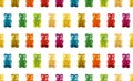 Gummy Bear Candy seamless pattern. Jelly Bear seamless texture.