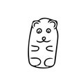 Gummy bear hand drawn element in doodle style. scandinavian monochrome minimalism. sweets, chewing gum, jelly, Marmalade