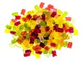 Gummy bears candies isolated on white background Royalty Free Stock Photo