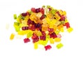 Gummy bears candies isolated on white background Royalty Free Stock Photo