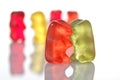 Gummy bears dancing at a party Royalty Free Stock Photo