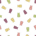 Gummy bears. Vector   pattern Royalty Free Stock Photo