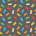 Colorful repetitive pattern background of gummy candies in a shape of bears made of simple vector illustrations. Royalty Free Stock Photo