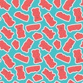 Colorful repetitive pattern background of gummy candies in a shape of bears made of simple vector illustrations. Royalty Free Stock Photo