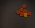 Sugar Gummy Cubes on a Dark Background