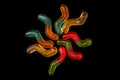 Gummy jelly candy worms Royalty Free Stock Photo