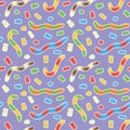 Colorful repetitive pattern background of gummy candies made of simple vector illustrations.
