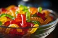 Gummy worms candy in glass bowl, closeup Royalty Free Stock Photo