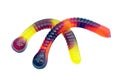 Gummy worms isolated on white Royalty Free Stock Photo