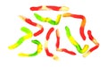 Gummy worms on a white background Royalty Free Stock Photo